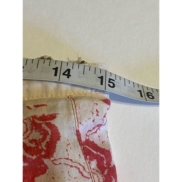 Free People Cream and Red Floral Pleated Skirt Sequin Accents Women's Size 4 - Picture 6 of 7
